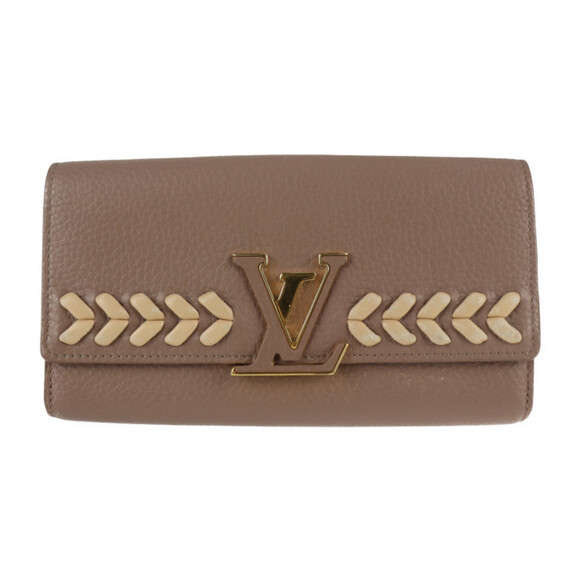 LOUIS VUITTON Beige Leather Wallet - Picture 1 of 9